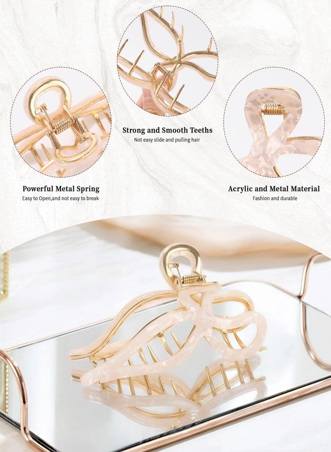 WELROG 2 Pack Metal Bow Claw Clips - Non-Slip Hair Claw Clips for Women,Elegant Large Hair Clip for Thin and Thick Hair (Gold) - Image 4